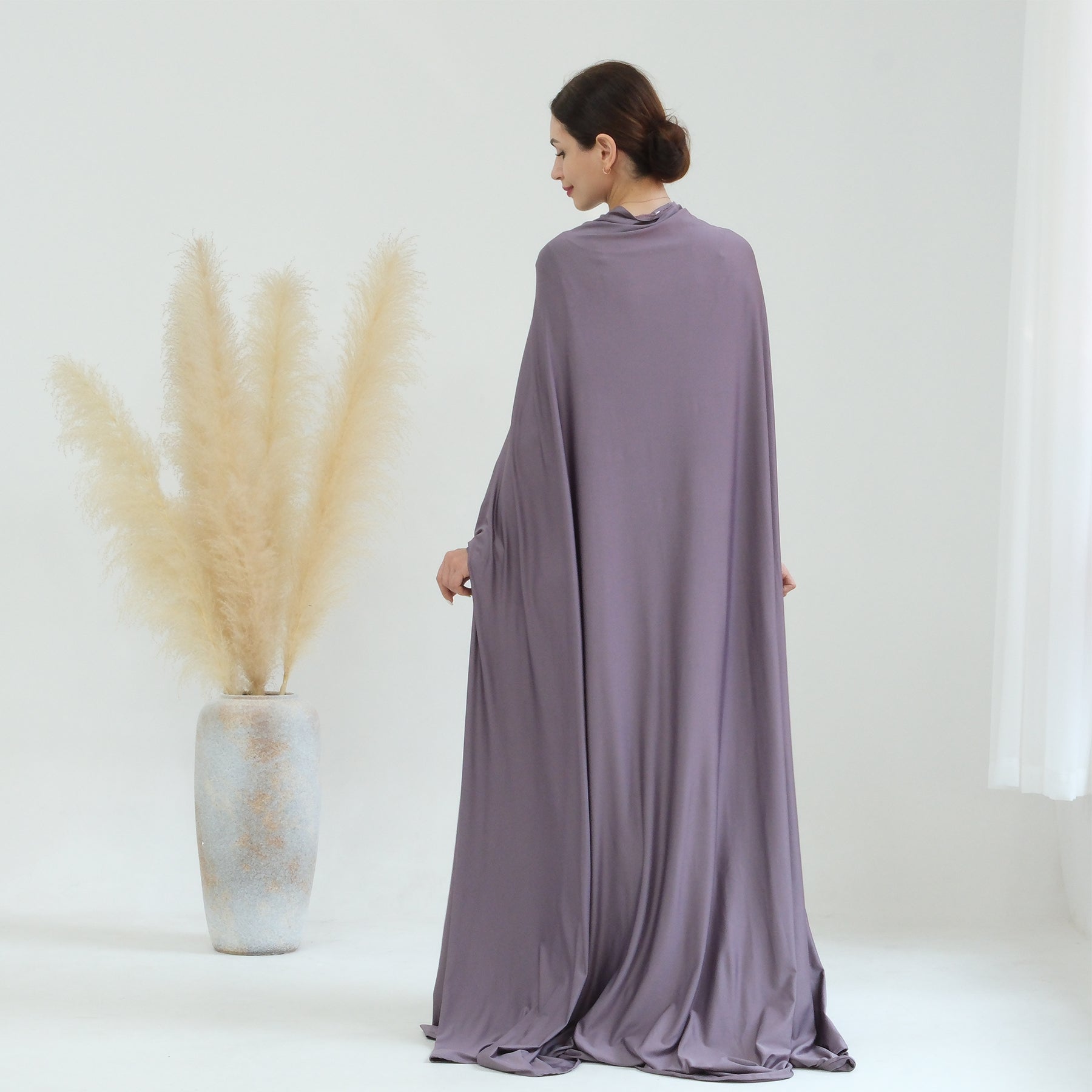 Awra Cape Hijab Combo Dove - Modest Muslim Women's Prayer Shawl & Scarf Set - Perfect for Prayer, Travel, and Everyday Wear
