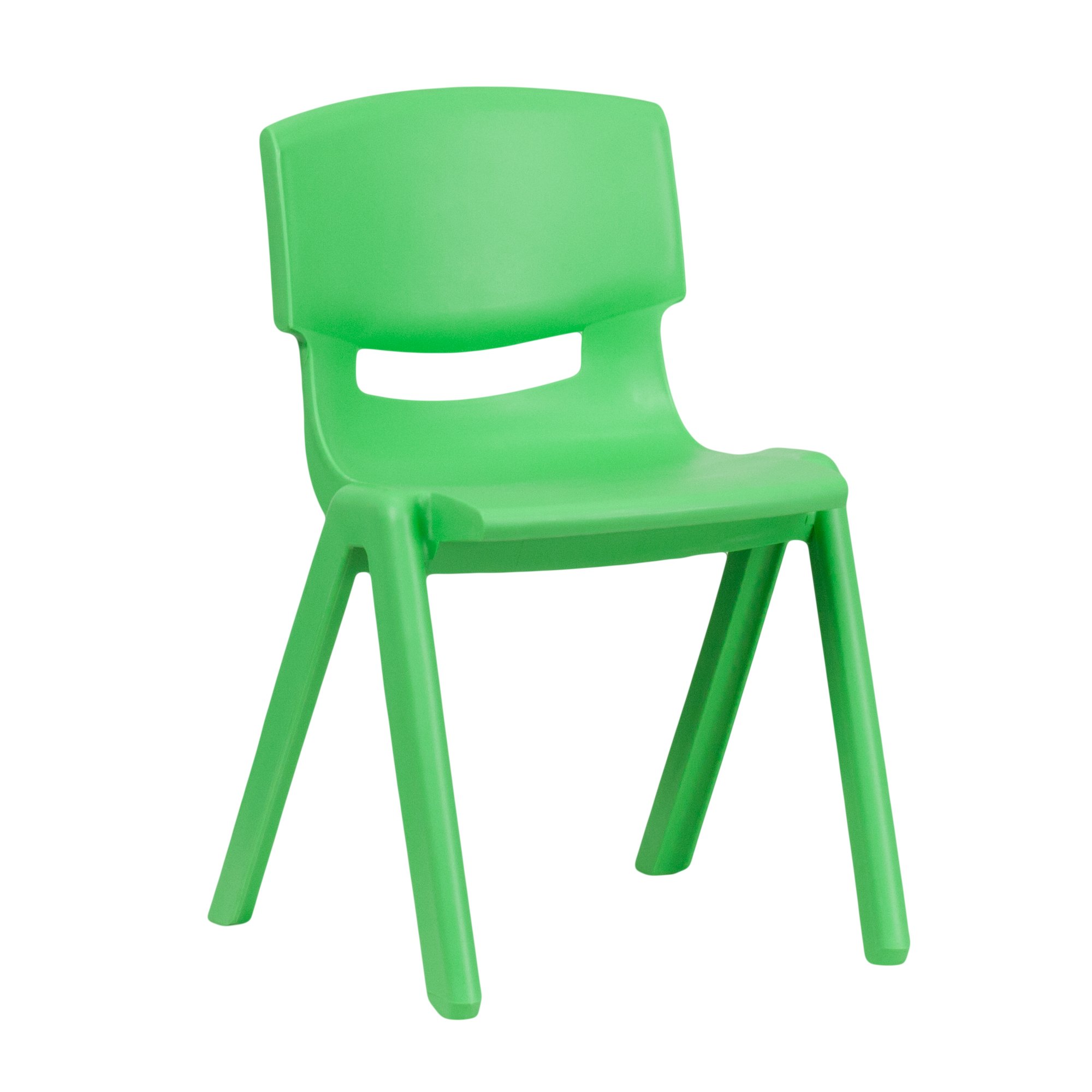 Flash Furniture Whitney 5-Pack Green Plastic Stacking School Chairs - 13.25