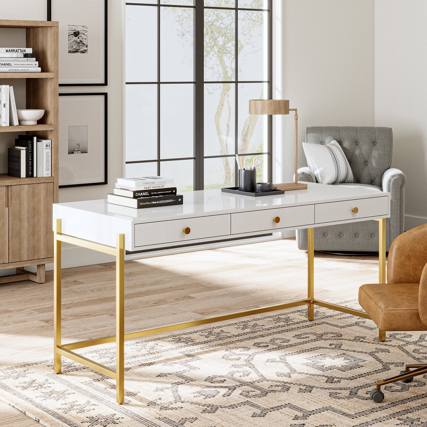 Bibiano Modern Writing Desk - Stylish Home Office Furniture for Small Spaces | Perfect for Study, Work, and Remote Learning
