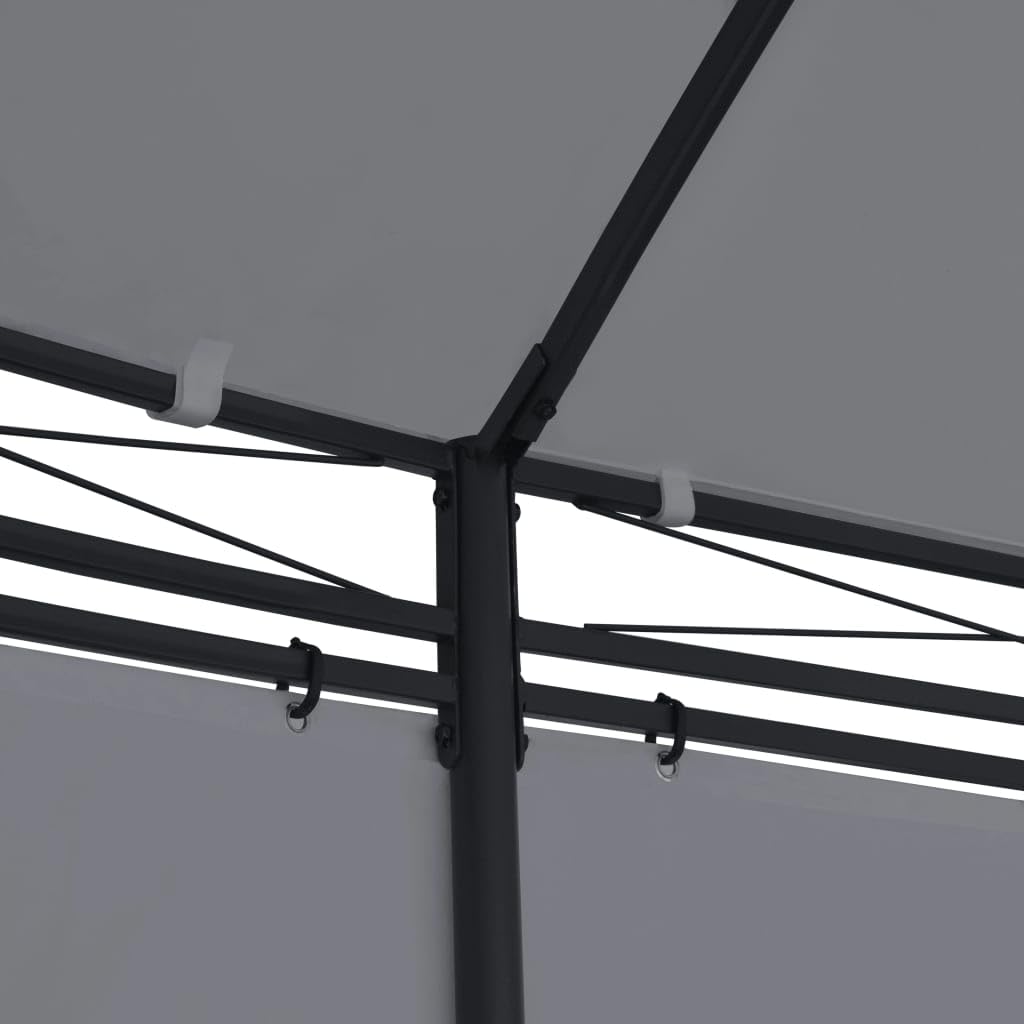 vidaXL Anthracite Outdoor Gazebo with Curtains - Powder-Coated Steel Frame & UV-Resistant Fabric - Easy Assembly (204.7