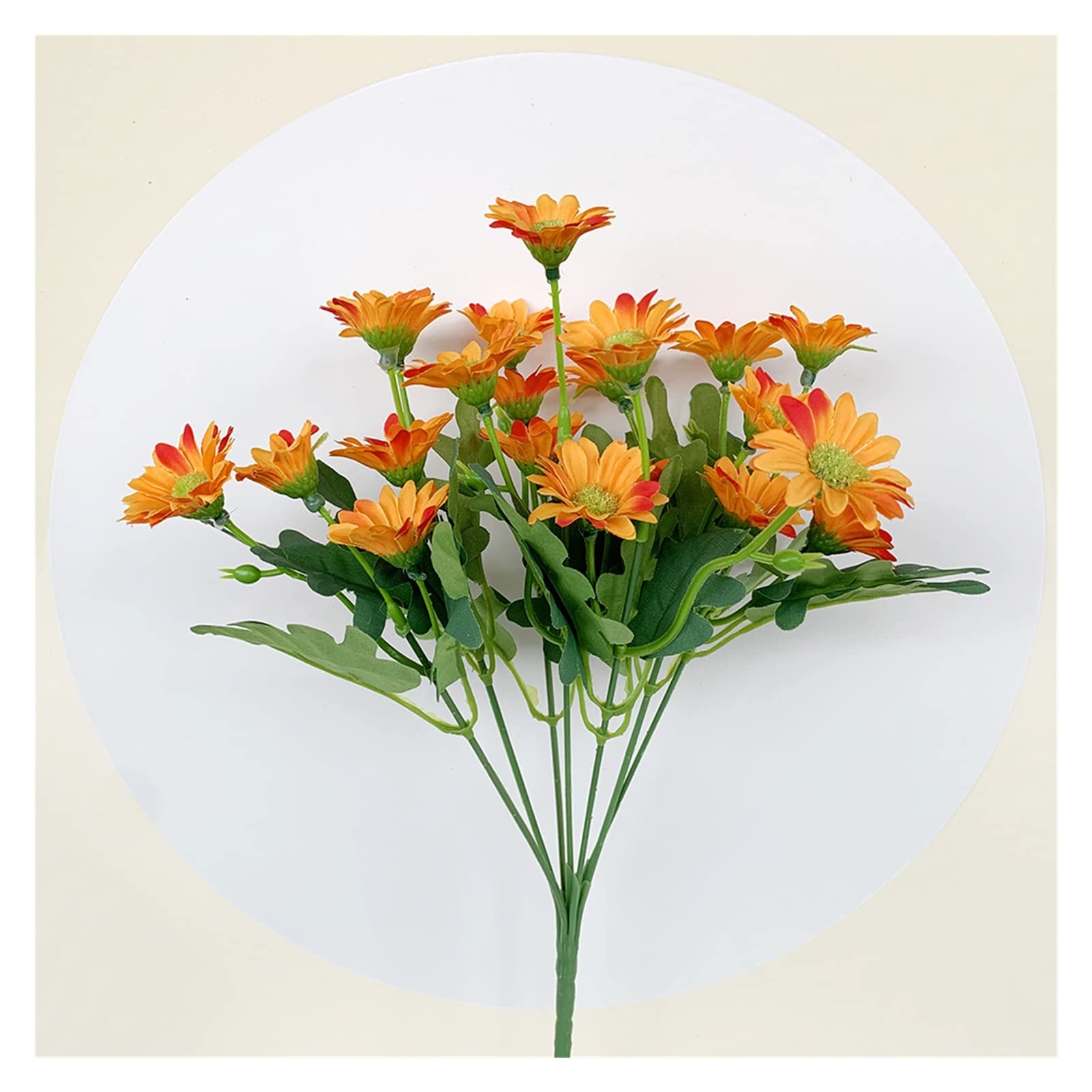 Artificial Daisy Flowers Bouquet - 21 Heads Real Touch Silk Fake Flowers for Wedding, Home, Office Decor (Orange) - Perfect for Centerpieces, Table Decorations, and Gift Giving