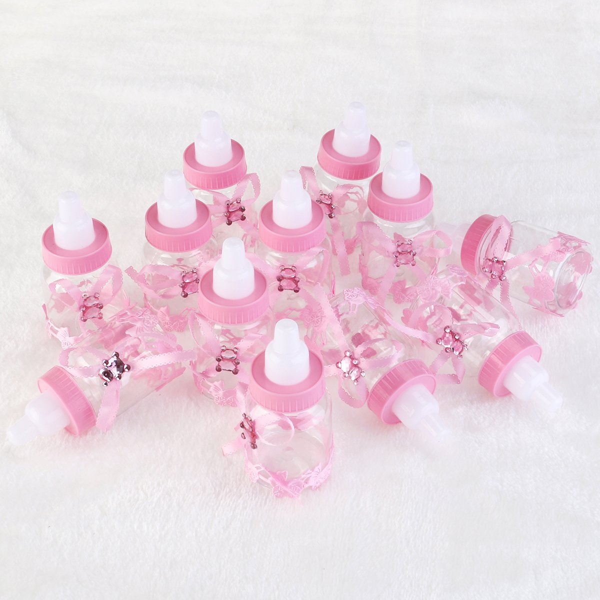 12pcs Candy Bottle Box Feeder Style Artificial Party Filler for Baby Shower Favors - Perfect for Birthday Parties, Wedding Decorations & Gift Bags