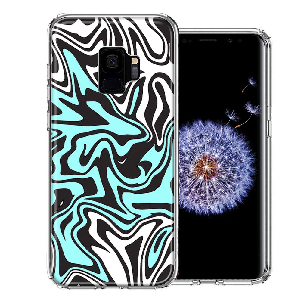 Samsung Galaxy S9 Case - Mint Black Abstract Design Double Layer Protective Cover for Shockproof & Scratch Resistance | Perfect for Everyday Use, Travel & Outdoor Activities