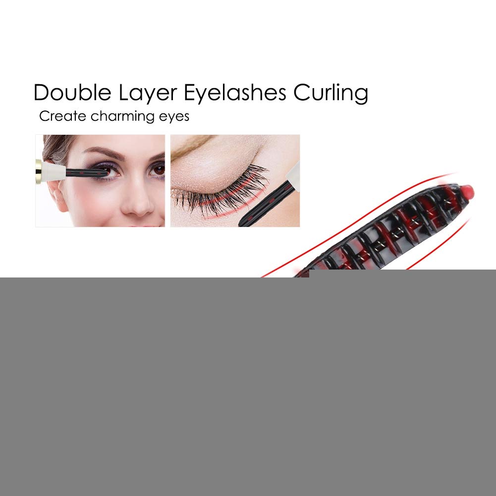 Heated Eyelash Curler - Mini Electric Lash Curling Wand with Adjustable Temperature, Portable USB Charging for Natural Curled Lashes | Perfect for Travel, Home & Professional Makeup Use