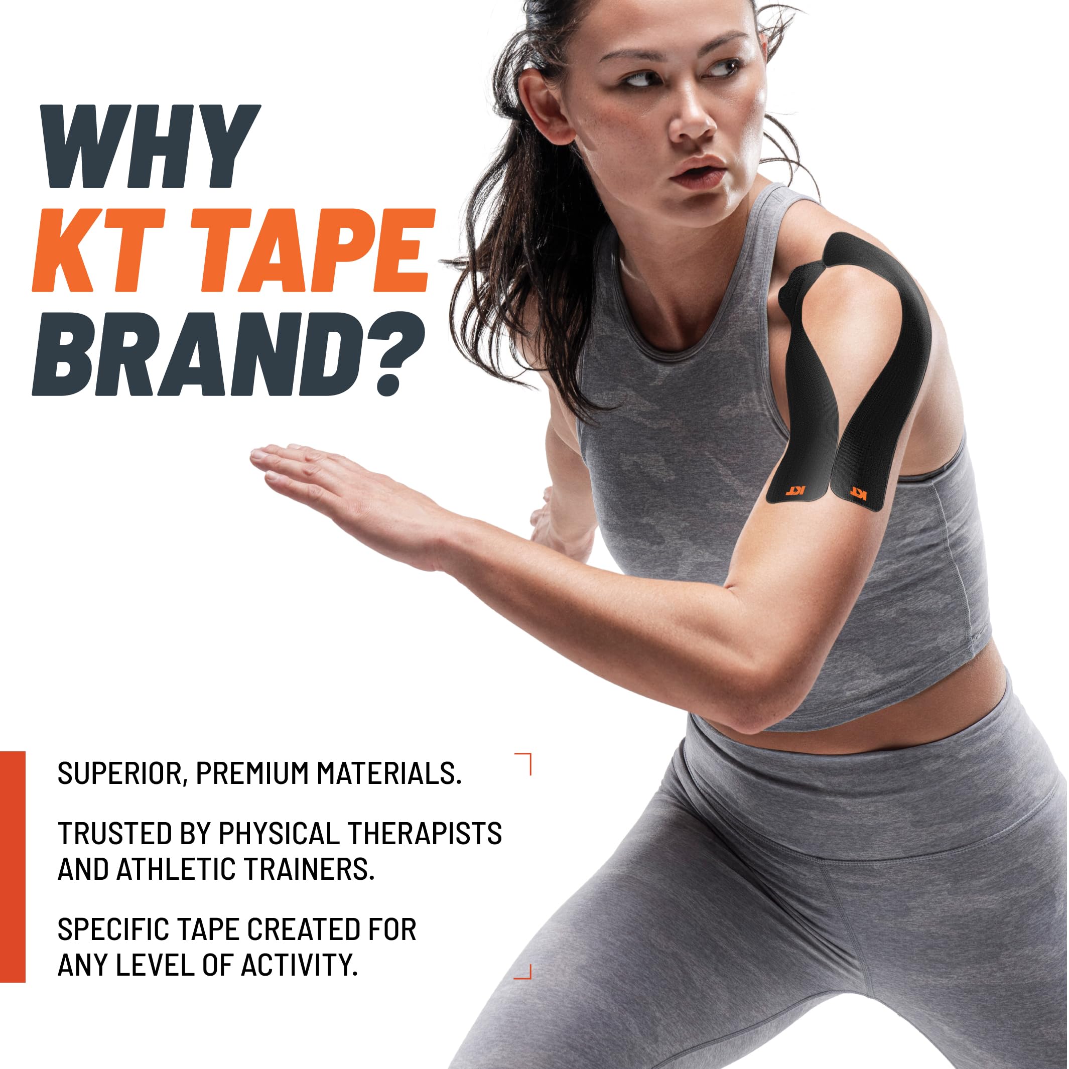 KT Tape Original Cotton Elastic Kinesiology Athletic Tape - 20 Precut Strips (10