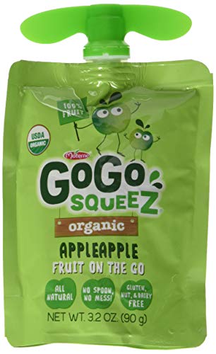 GoGo SqueeZ Organic Applesauce Pouches - Gluten Free, No Added Sugar, 20 Count - Healthy Snack for Kids, Lunch Box & On-the-Go