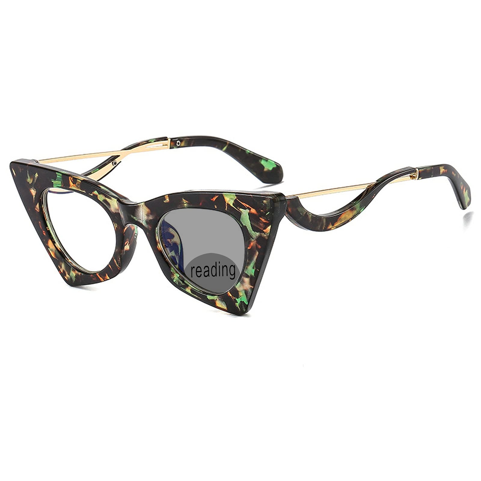 Bifocal Cat Eye Reading Glasses for Women & Men - Photochromic Vintage for Home & Office