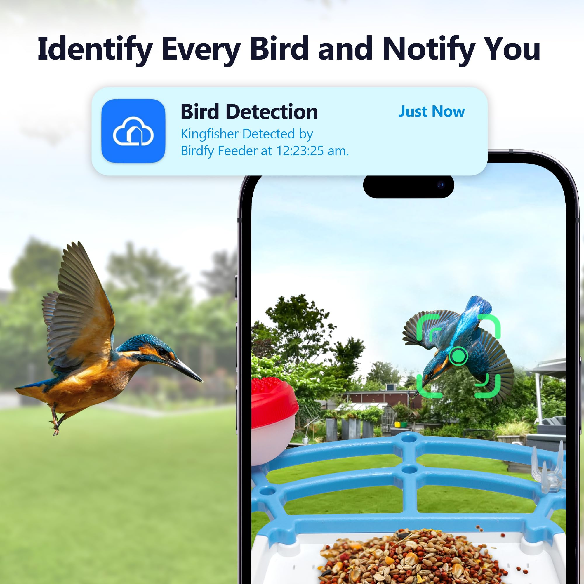 Smart WiFi Bird Feeder with Camera - Solar Powered Squirrel Proof Outdoor Birdhouse for Hummingbirds & Wild Birds - Wireless Video Monitoring, Perfect Garden Gift for Dad, Mom, Women & Bird Lovers (Great for Backyard Bird Watching & Nature Observation)