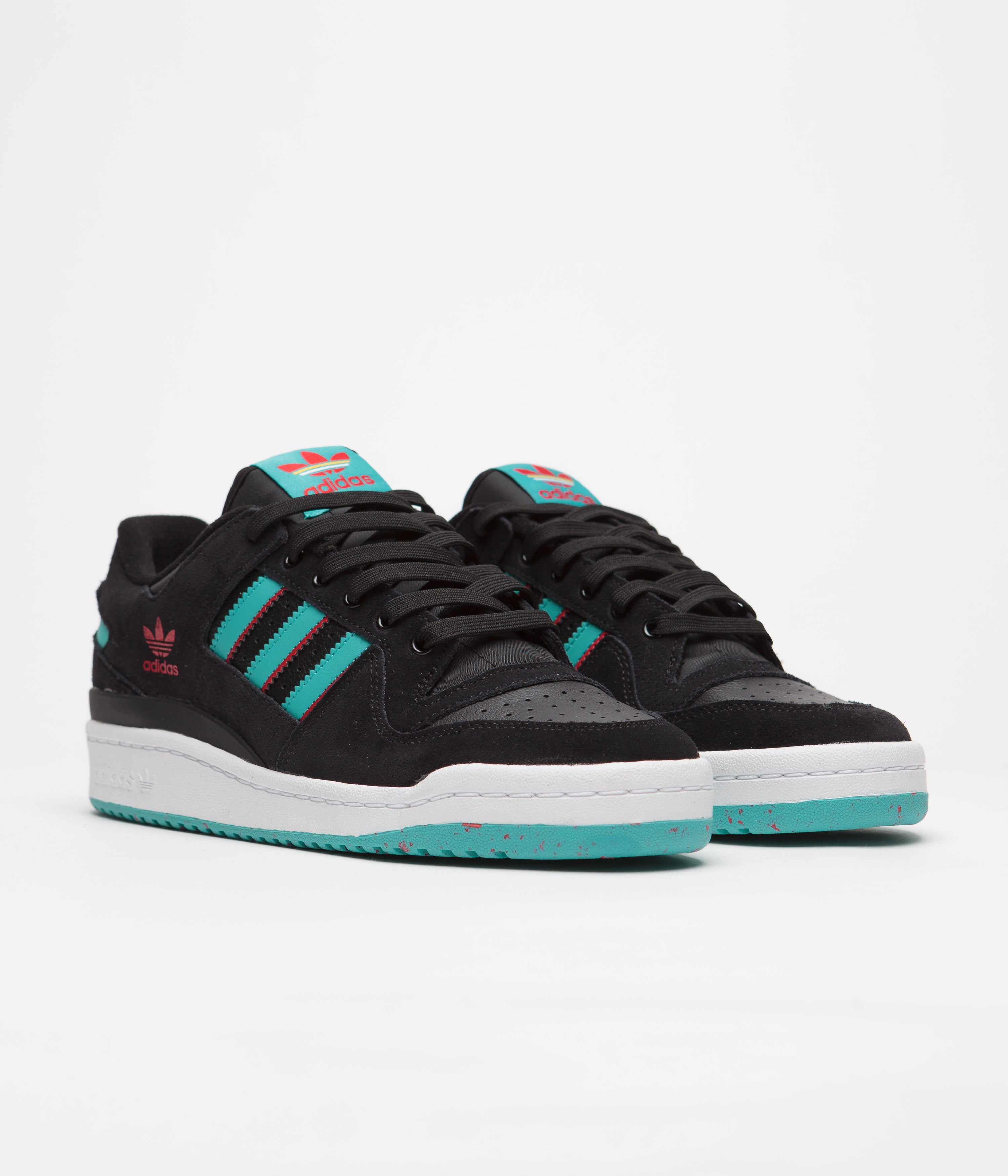 Adidas Forum 84 Low ADV Sneakers - Core Black/Bold Gold/Better Scarlet - Men's Casual Shoes for Streetwear & Urban Fashion