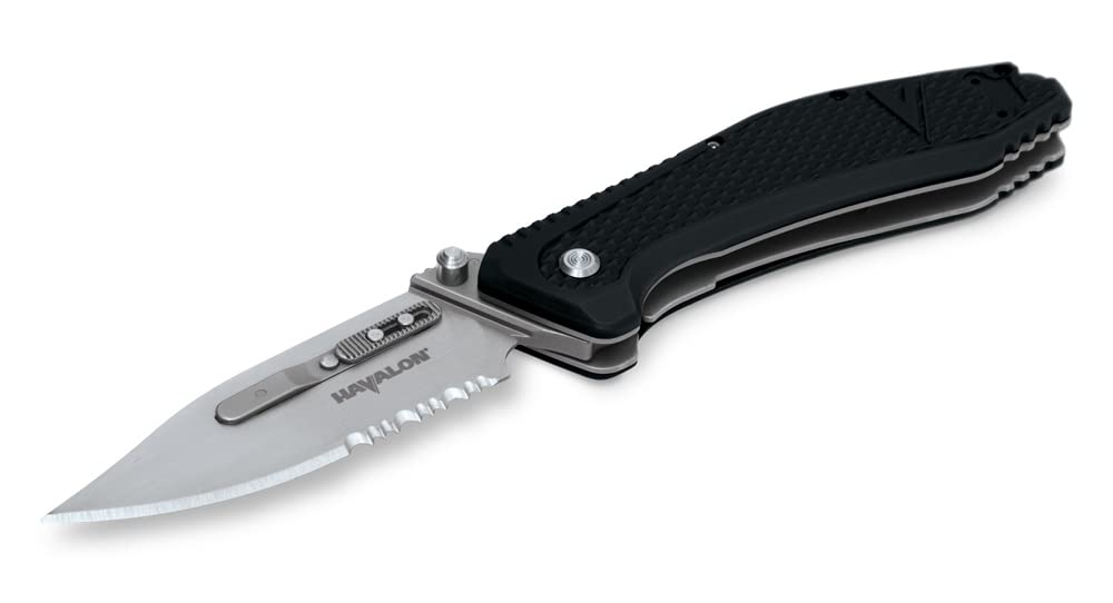 HAVALON REDI EDC Black Pocket Knife - Compact Folding Knife for Everyday Carry, Outdoor Adventures & Survival Gear | Perfect for Camping, Hiking & Emergency Preparedness