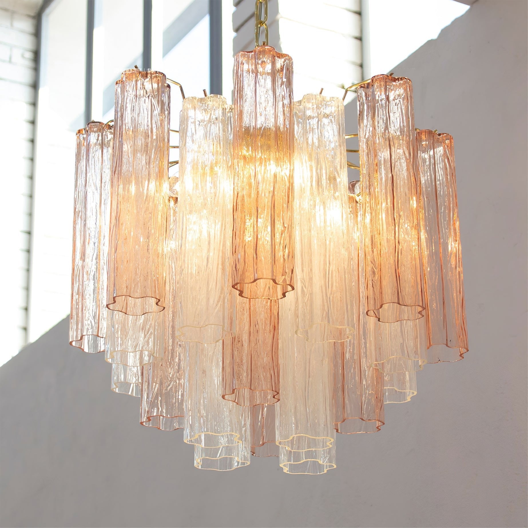 Addis Tubes Chandelier - Modern Crystal Glass Pendant Light Fixture for Dining Room, Living Room & Bedroom | Elegant Home Decor Lighting Solution