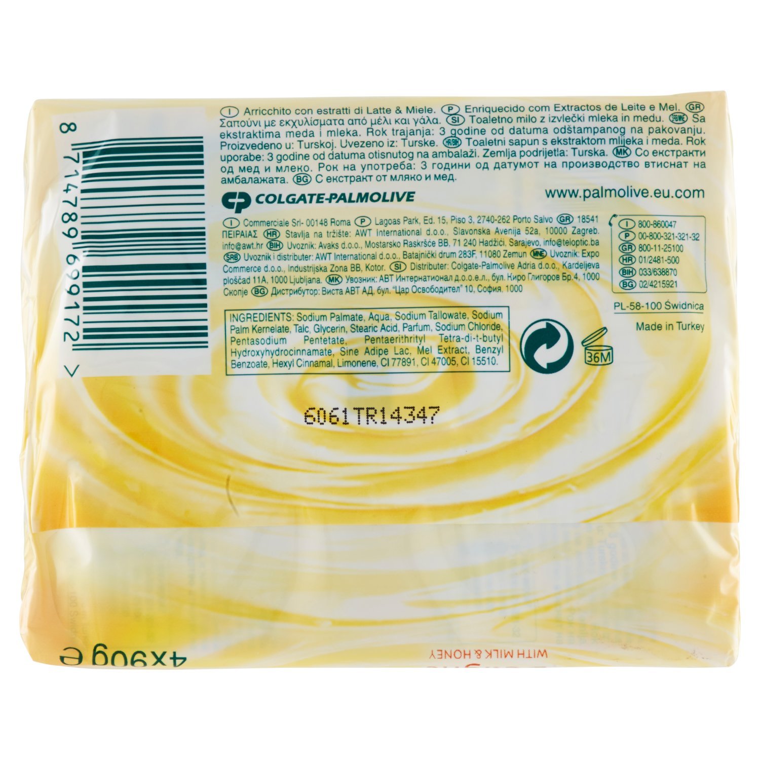Palmolive Indulging Delight Bar Soap with Milk & Honey - 90g Moisturizing Hand & Body Soap for Dry Skin - Perfect for Bath, Shower & Travel