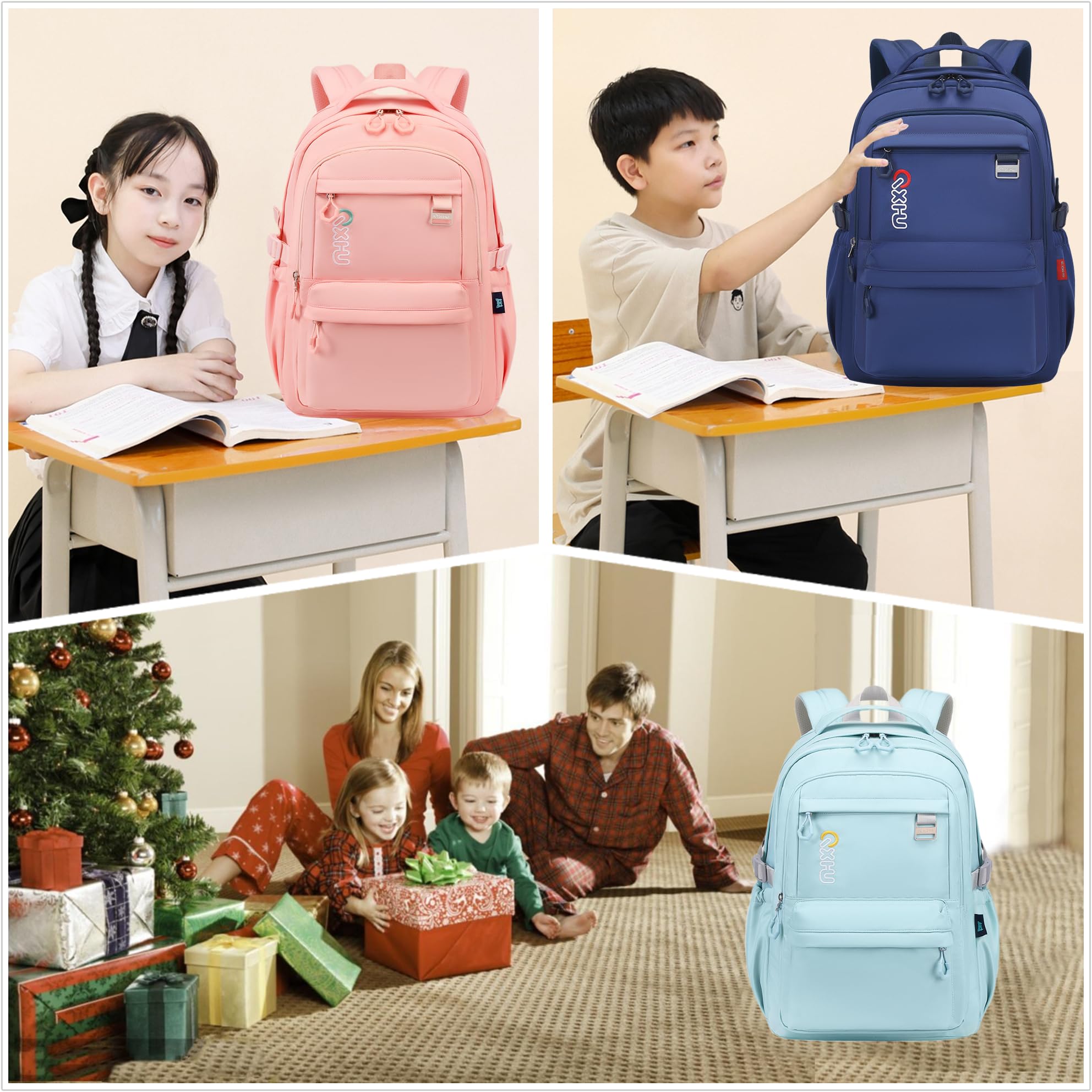 MITOWERMI Waterproof Backpack for Girls & Teens - Light Blue School Bookbag for Middle School, Travel & Casual Use | Durable & Stylish Backpack for Everyday Use, Commuting & Outdoor Adventures