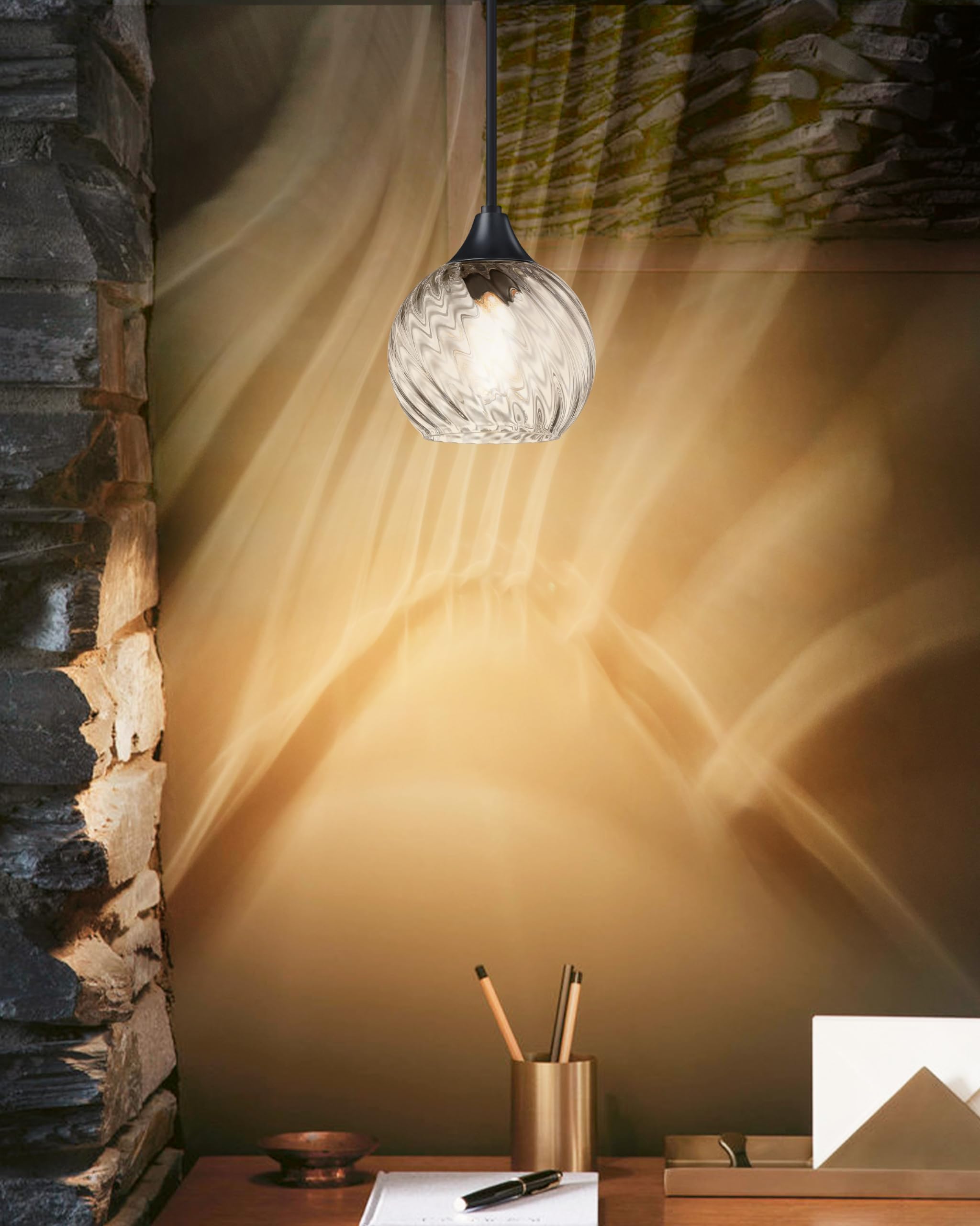 3 Pack Black Modern Farmhouse Pendant Lights - 6.3