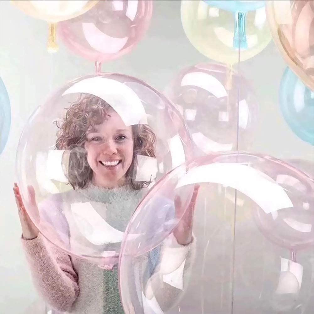 18 Inch Helium Bobo Balloons with LED Light Up - 10 Pack Lavender Party Decorations for Christmas, Wedding, Birthday, Baby Shower & Anniversary | Indoor & Outdoor Celebration Decor