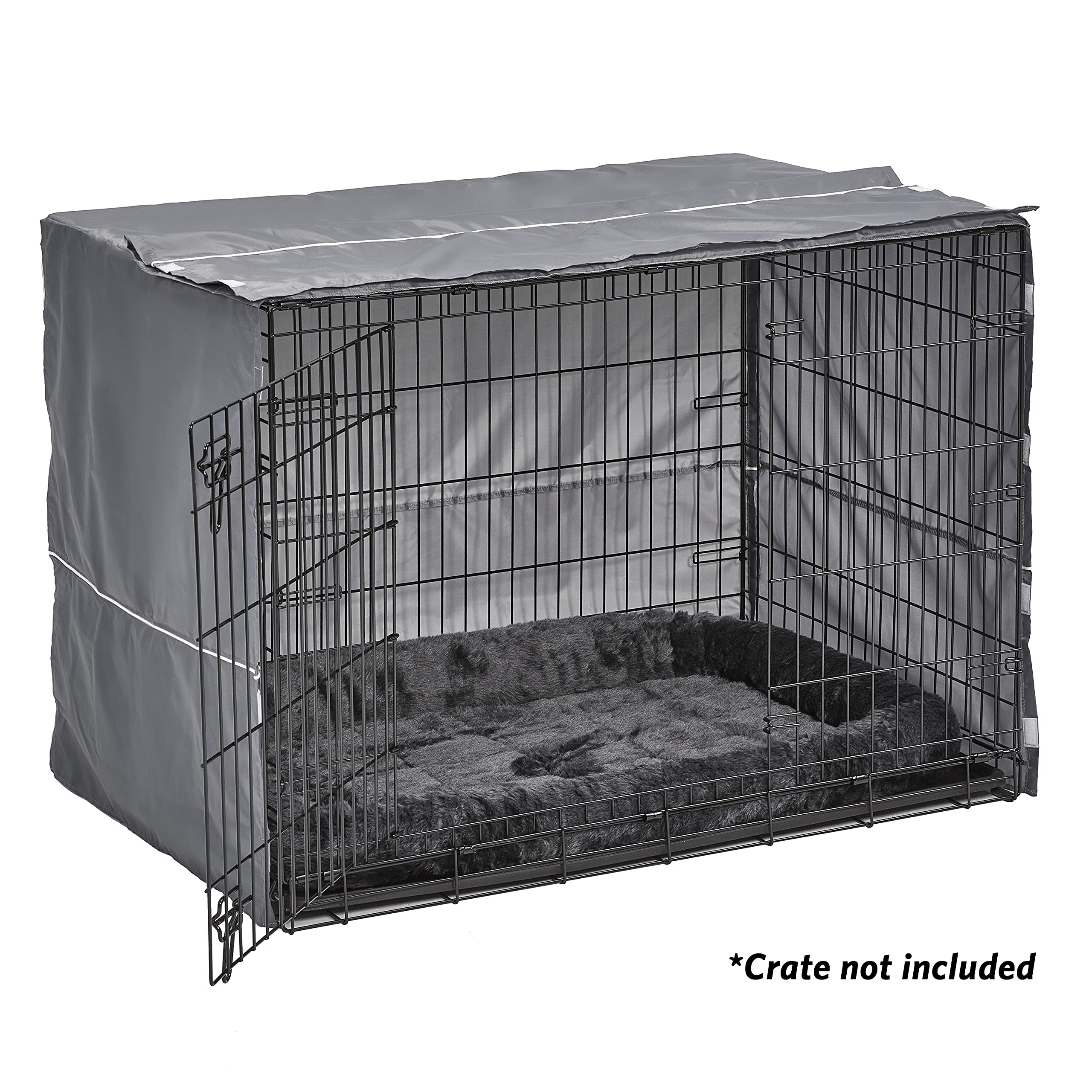 Premium Dog Crate Comfort Kit - Soft Crate Cover & Plush Dog Bed for Midwest & New World 42-Inch Crates, Gray - Cozy Home for Your Pet, Perfect for Travel, Training & Indoor Use