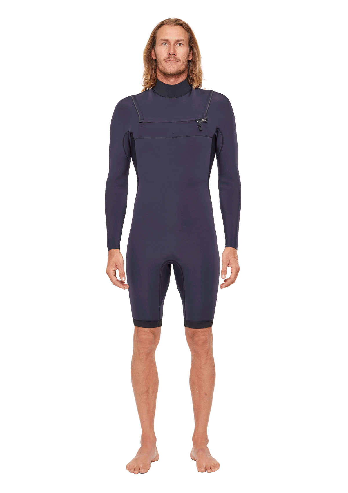 2mm Natural Rubber Chest Zip Long Arm Spring Wetsuit for Men & Women - Perfect for Surfing, Diving, Snorkeling & Water Sports