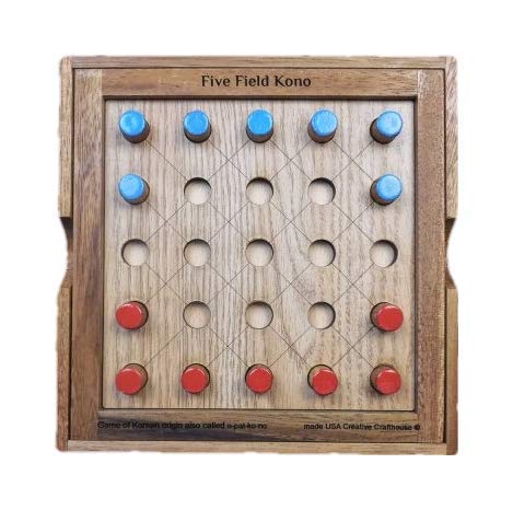 Five Field Kono Strategy Board Game - Premium Korean Two Player Wooden Board Game for Adults - Creative Crafthouse - Perfect for Family Game Nights & Strategy Enthusiasts