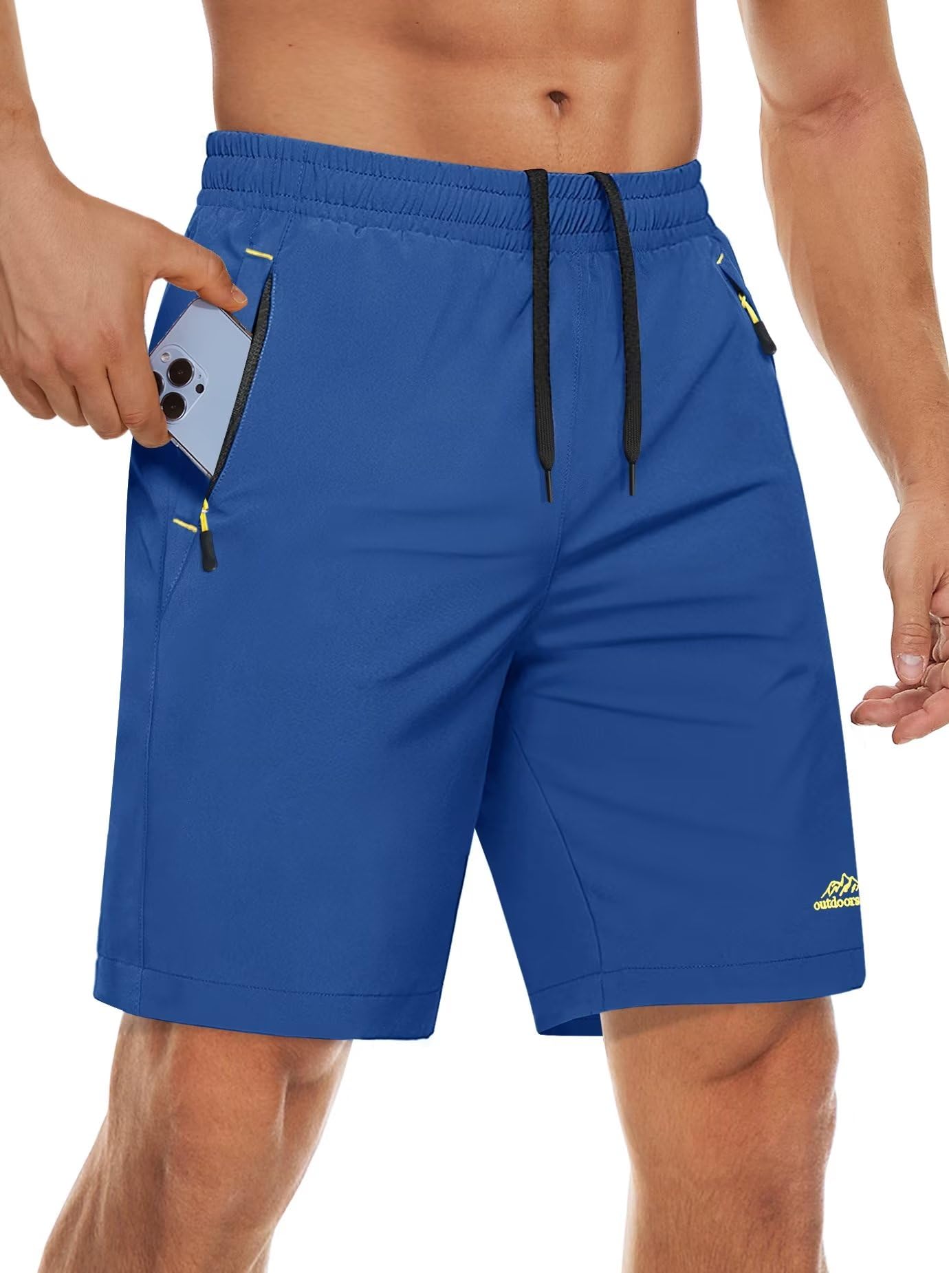 MAGCOMSEN Men's 9 Inch Athletic Running Shorts - Quick Dry Lightweight Workout Gym Shorts with Zipper Pockets for Jogging, Hiking & Training | Breathable Sports Shorts for Active Men