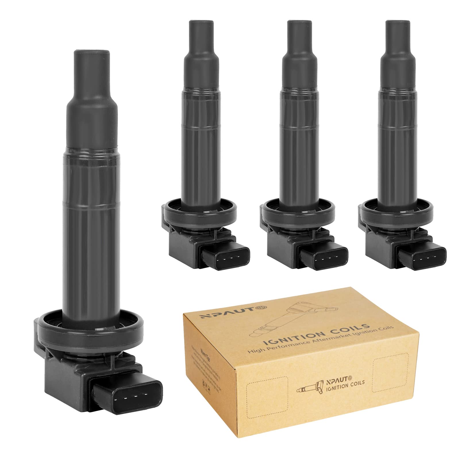 High Performance Ignition Coil Packs Replacement for Toyota Prius C Yaris Echo Scion xB xA 1.5L L4 Engine (2001-2018) - Compatible with UF316 - Set of 4 - Perfect for Engine Misfire Repair & Performance Upgrade
