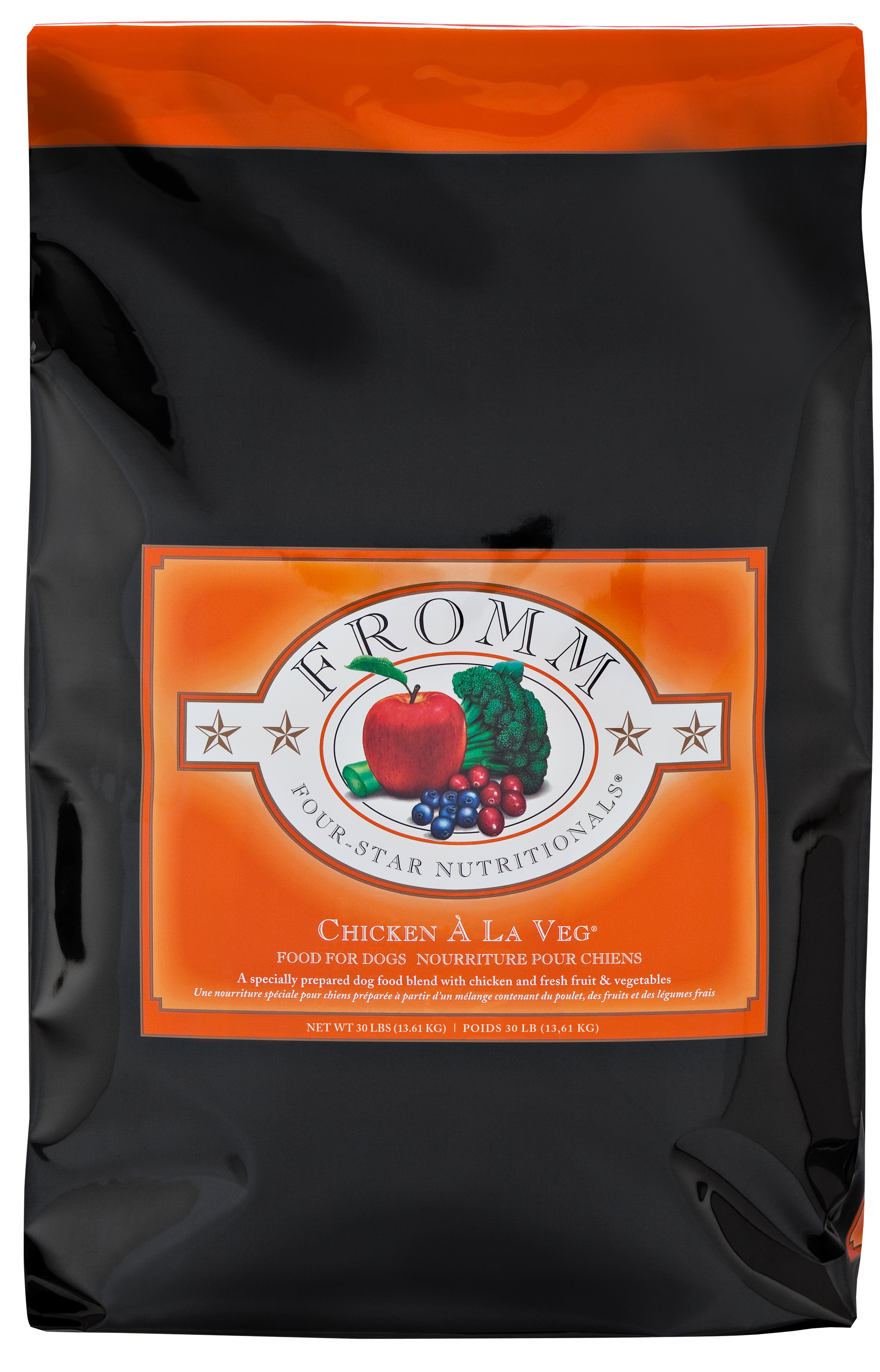 Fromm Four Star Grain-Free Dry Dog Food - Chicken & Vegetable Recipe - High Protein Kibble for Adult Dogs - Perfect for Sensitive Stomachs & Allergies - Ideal for Daily Meals & Training Treats