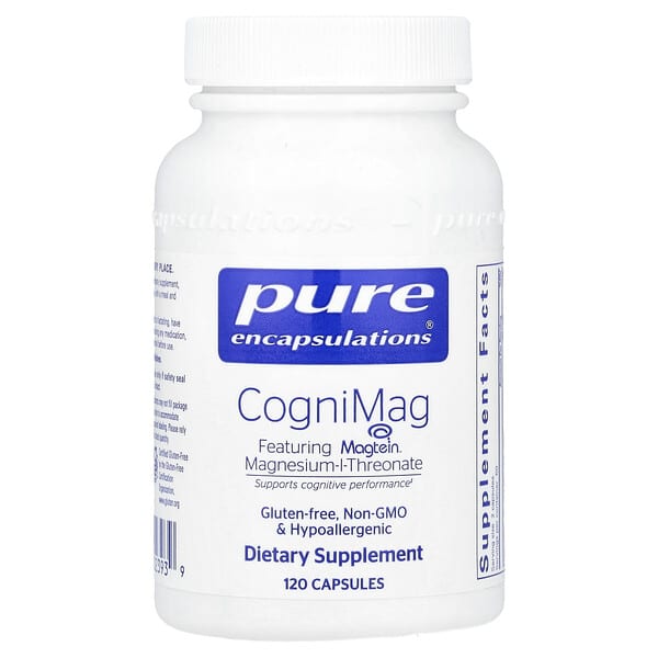 Pure Encapsulations CogniMag Magnesium L-Threonate Supplement - 120 Capsules for Brain Health, Memory & Cognitive Support - Perfect for Students, Professionals & Seniors