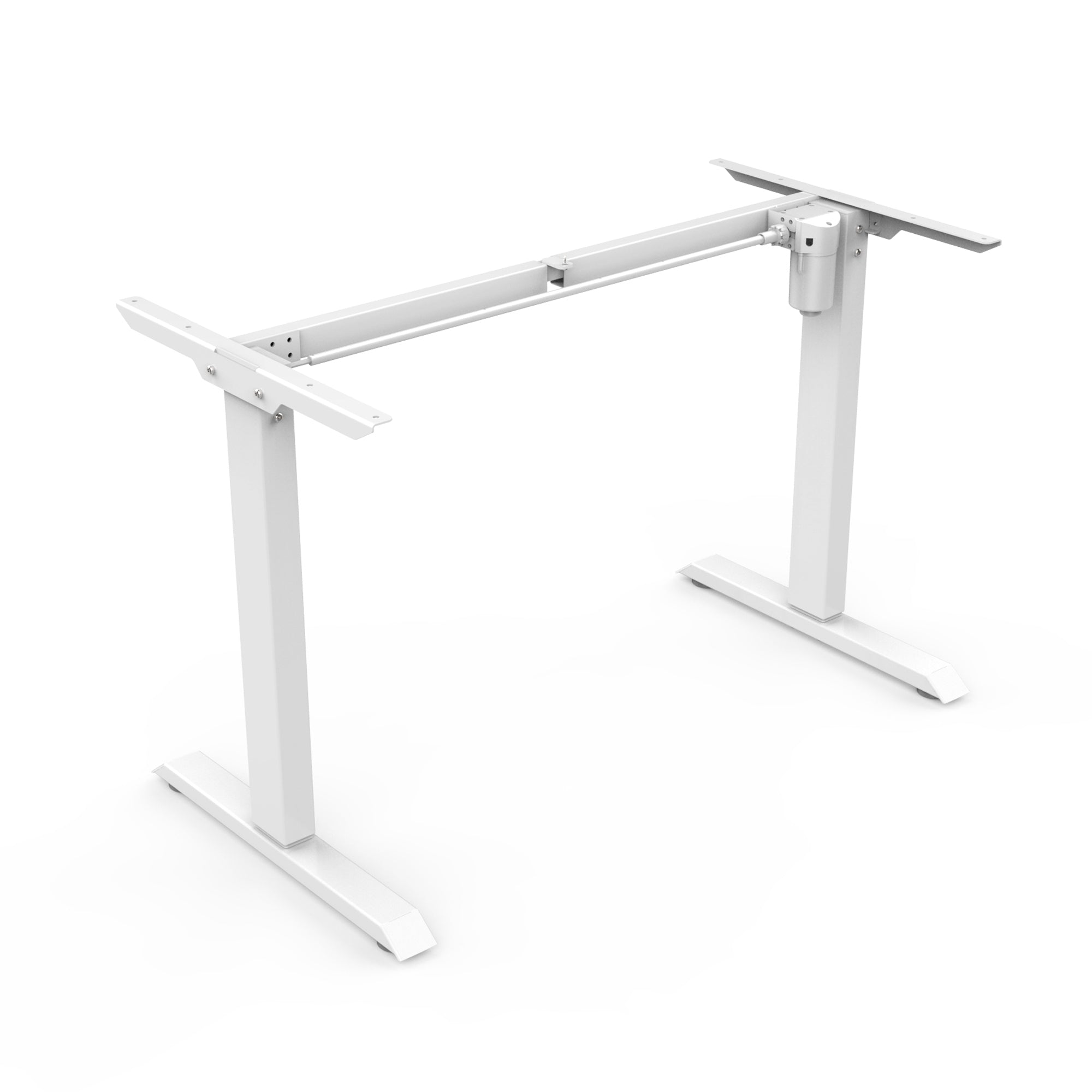 MARLO Single Workstation with Adjustable Height Lift - 1.6M Oak & White Standing Desk for Home Office, Study & Workspace - Ergonomic Computer Desk for Working, Writing & Gaming