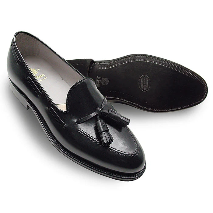 ALDEN Black Tassel Dress Loafers for Men - Premium Leather Formal Shoes for Business, Office & Wedding Occasions