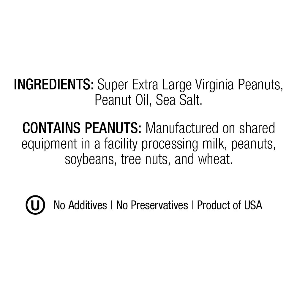 Premium Extra Salty Virginia Peanuts - Gluten-Free, Kosher Certified, High Protein Snack (32 Oz Tin) - Perfect for Parties, Road Trips & Healthy On-the-Go Munching
