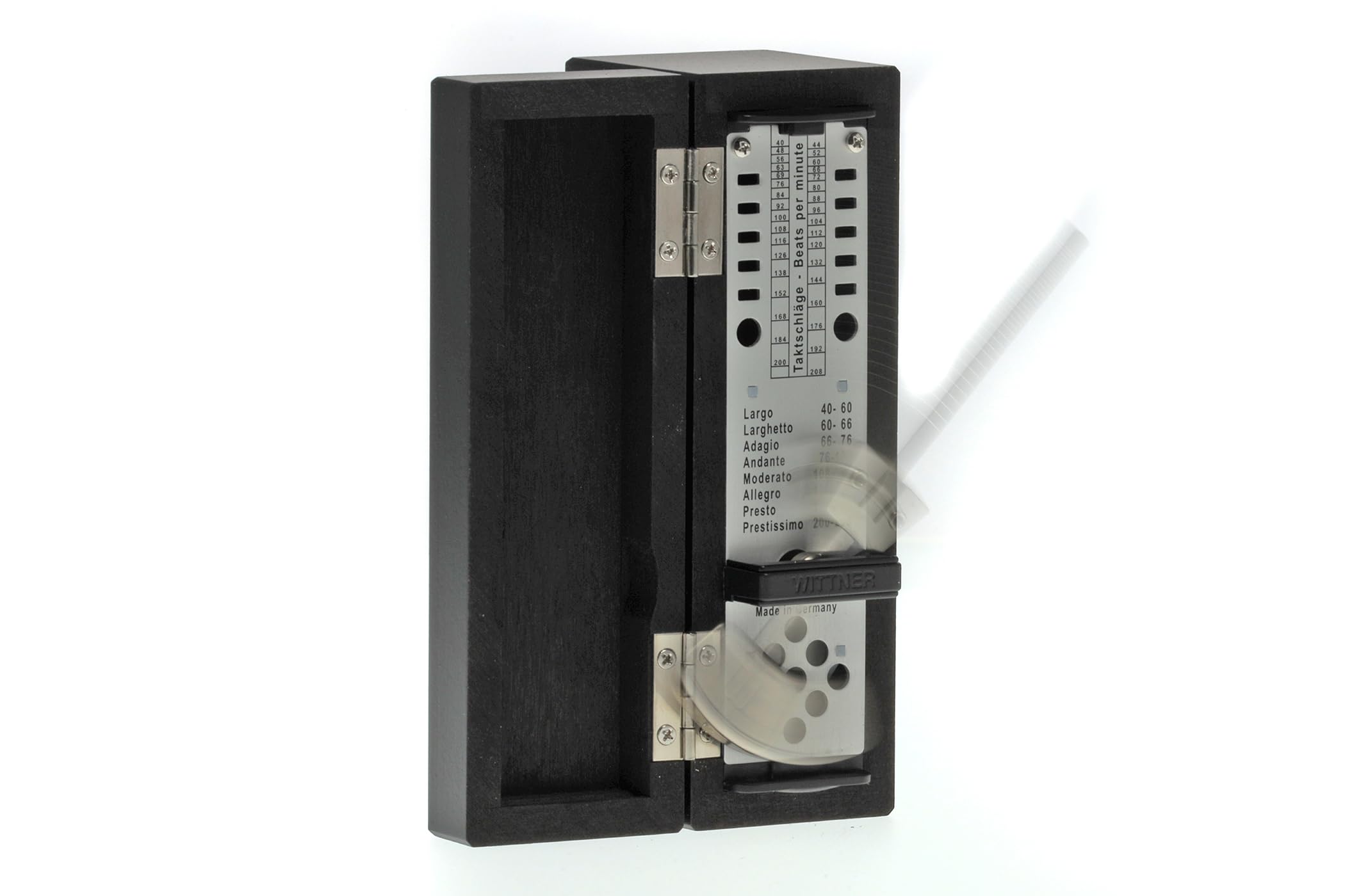 Wittner Taktell Wooden Super-Mini Metronome - Black Matte Wood | Portable Music Practice Tool for Piano, Guitar & Violin Players