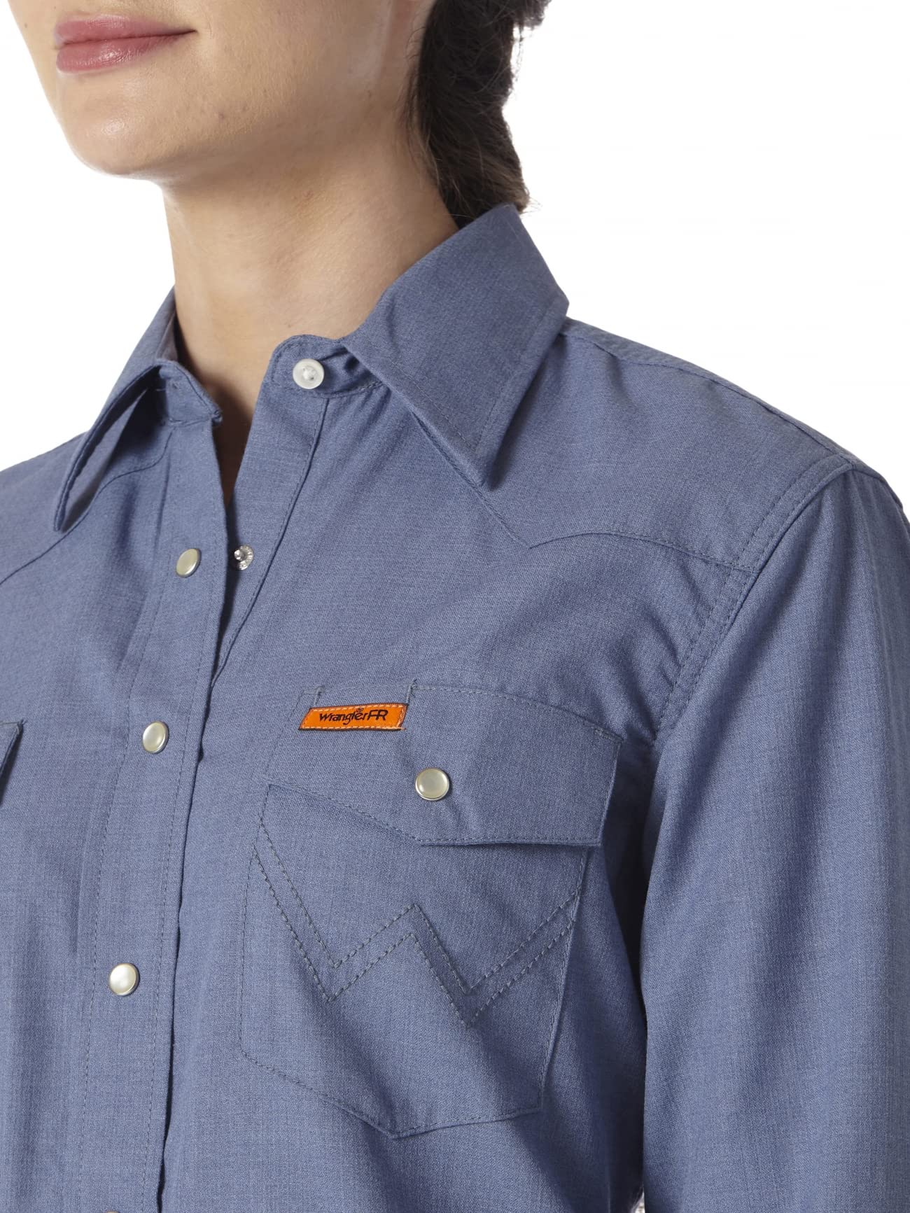 Wrangler Women's Flame Resistant Long Sleeve Work Shirt - Durable & Comfortable FR Shirt for Construction, Welding & Outdoor Jobs