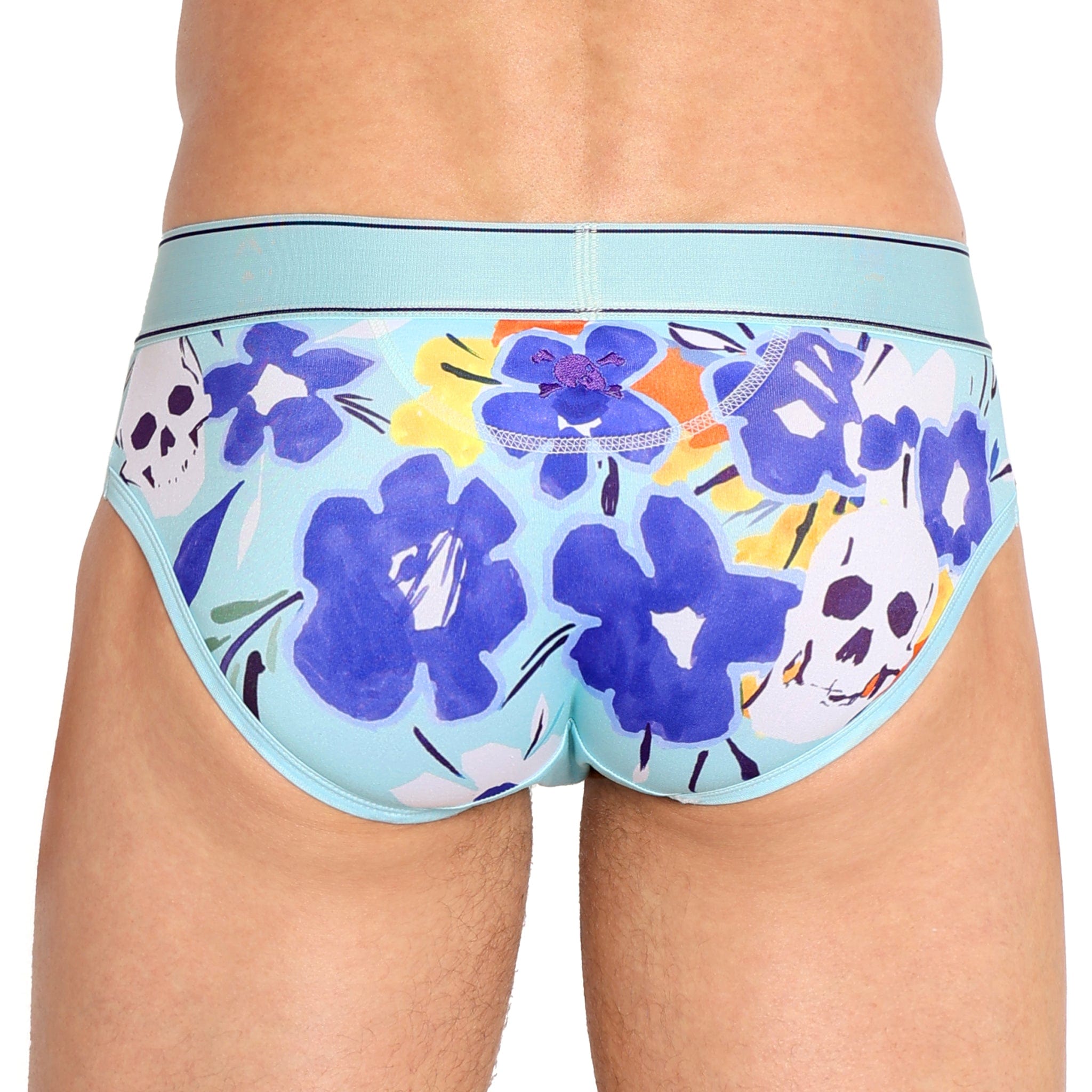 Floral Skull Print Briefs for Men - Stylish & Comfortable Underwear for Casual Wear, Gym, and Everyday Use