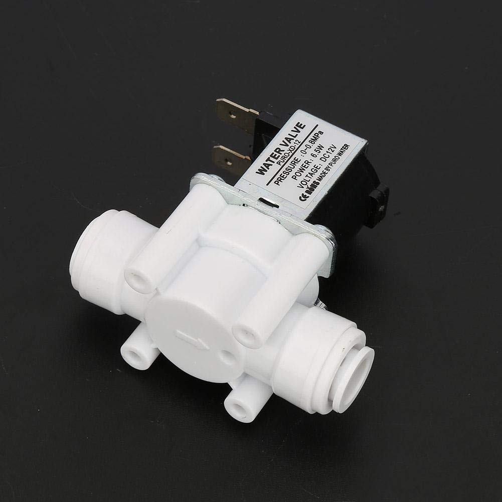 Oumefar 1/4 Inch DC 12V Water Electric Solenoid Valve - Normally Closed Magnetic Purifier Valve with Copper Core & Quick Connect Flow Switch for Water Control - Ideal for Home Water Purification, Irrigation Systems & Industrial Fluid Control
