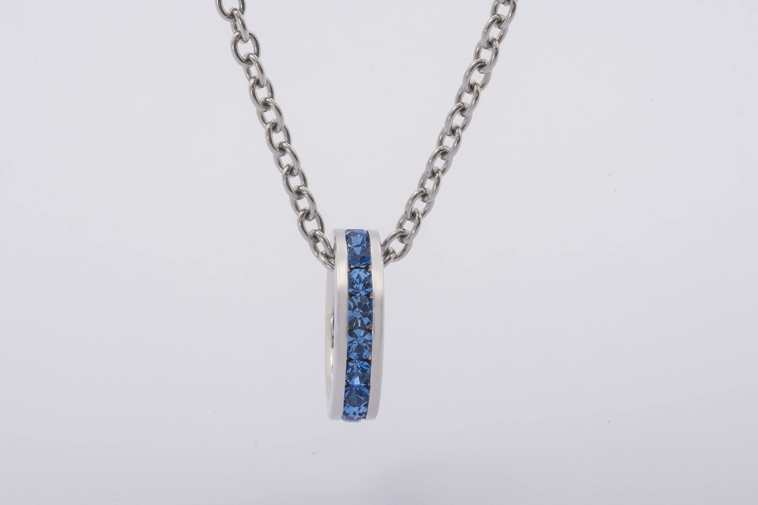 Birthstone Pendant Necklace - Stackable Crystal Charm with Full Eternity Design | Perfect Gift for Birthday, Anniversary & Mother's Day Jewelry