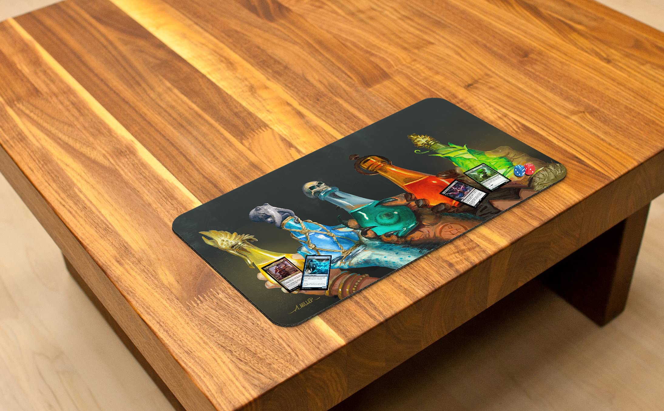 Premium MTG Playmat - Mana Potions Stitched Design by Aaron Miller | Magic The Gathering, YuGiOh & TCG Compatible | Original Art Gaming Mat for Card Game Enthusiasts | Perfect for Tournaments, Casual Play & Collectors