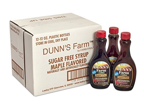 Low Calorie Dunns Farm Maple Pancake Syrup - 12 Ounce (Pack of 12) | Sugar Free Breakfast Topping for Pancakes, Waffles & French Toast | Perfect for Healthy Morning Meals & Family Brunch