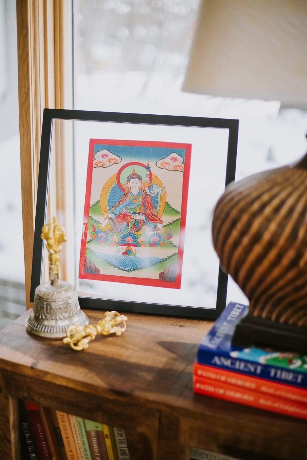 Authentic Guru Rinpoche Thangka Painting - Handmade Tibetan Buddhist Wall Art for Meditation & Spiritual Decor | Perfect for Home Altar, Yoga Studio & Sacred Spaces