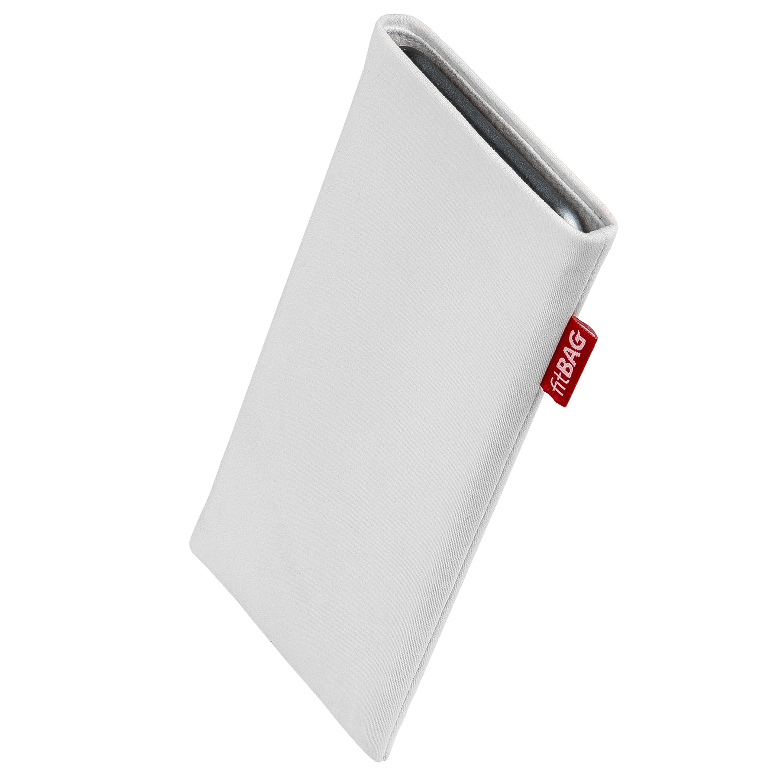 Premium Rock White Custom Tailored Sleeve for Apple iPhone X/Xs | German-Made Luxury Case | Fine Suit Fabric Pouch with Microfiber Lining for Screen Protection & Cleaning | Perfect for Business Meetings, Travel & Everyday Use