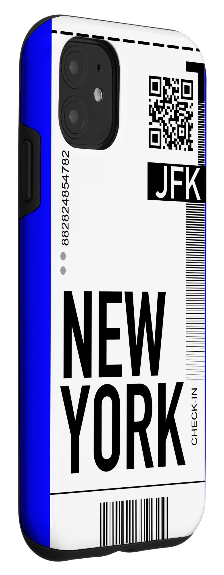 iPhone 11 New York City Skyline Travel Phone Case - Airplane Ticket & Boarding Pass Design for Travel Enthusiasts | Perfect for Vacation Trips & Airport Adventures