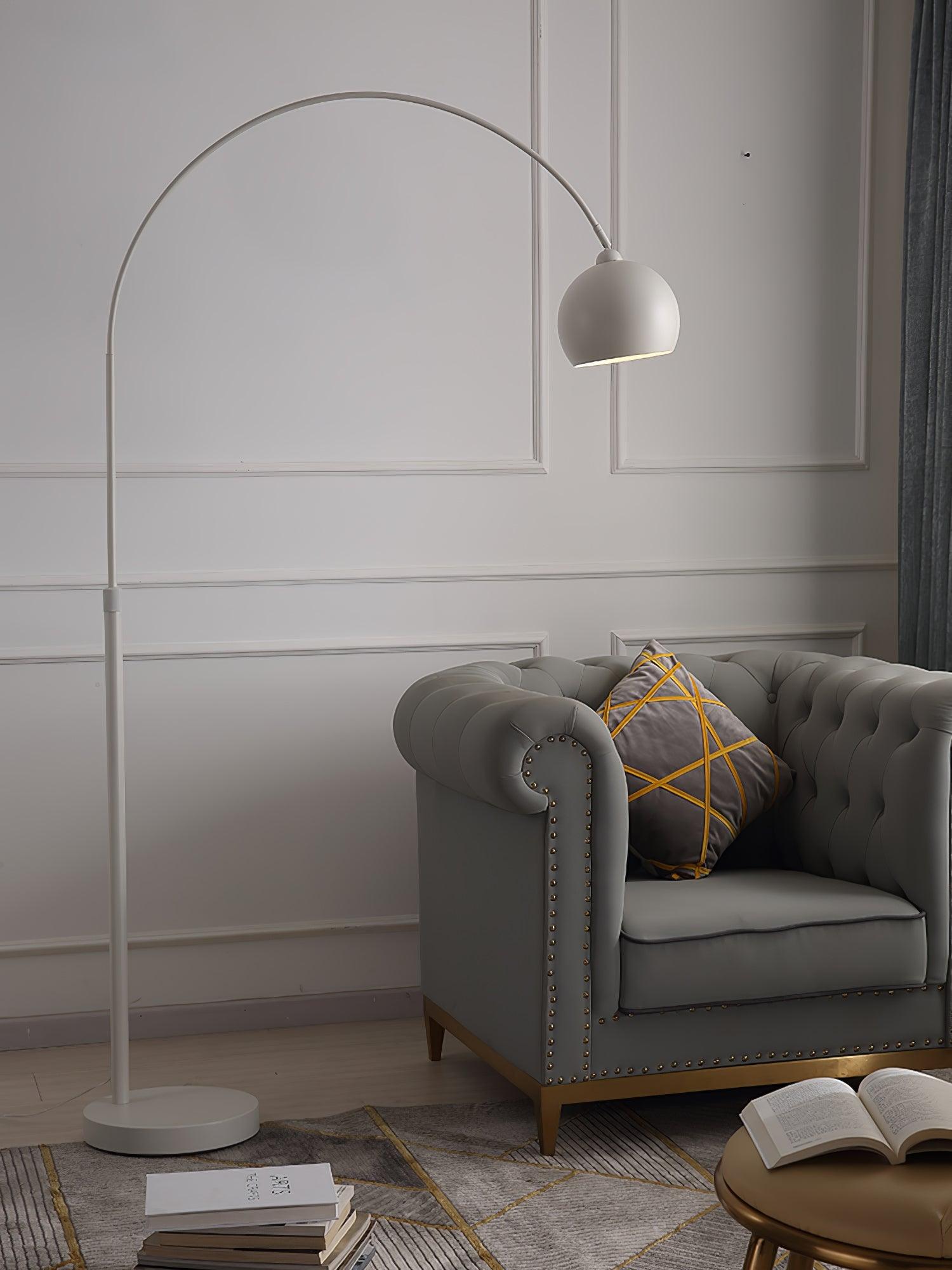 Modern Angler Floor Lamp with Adjustable Arm & LED Bulb - Perfect for Living Room, Bedroom & Office Reading Light