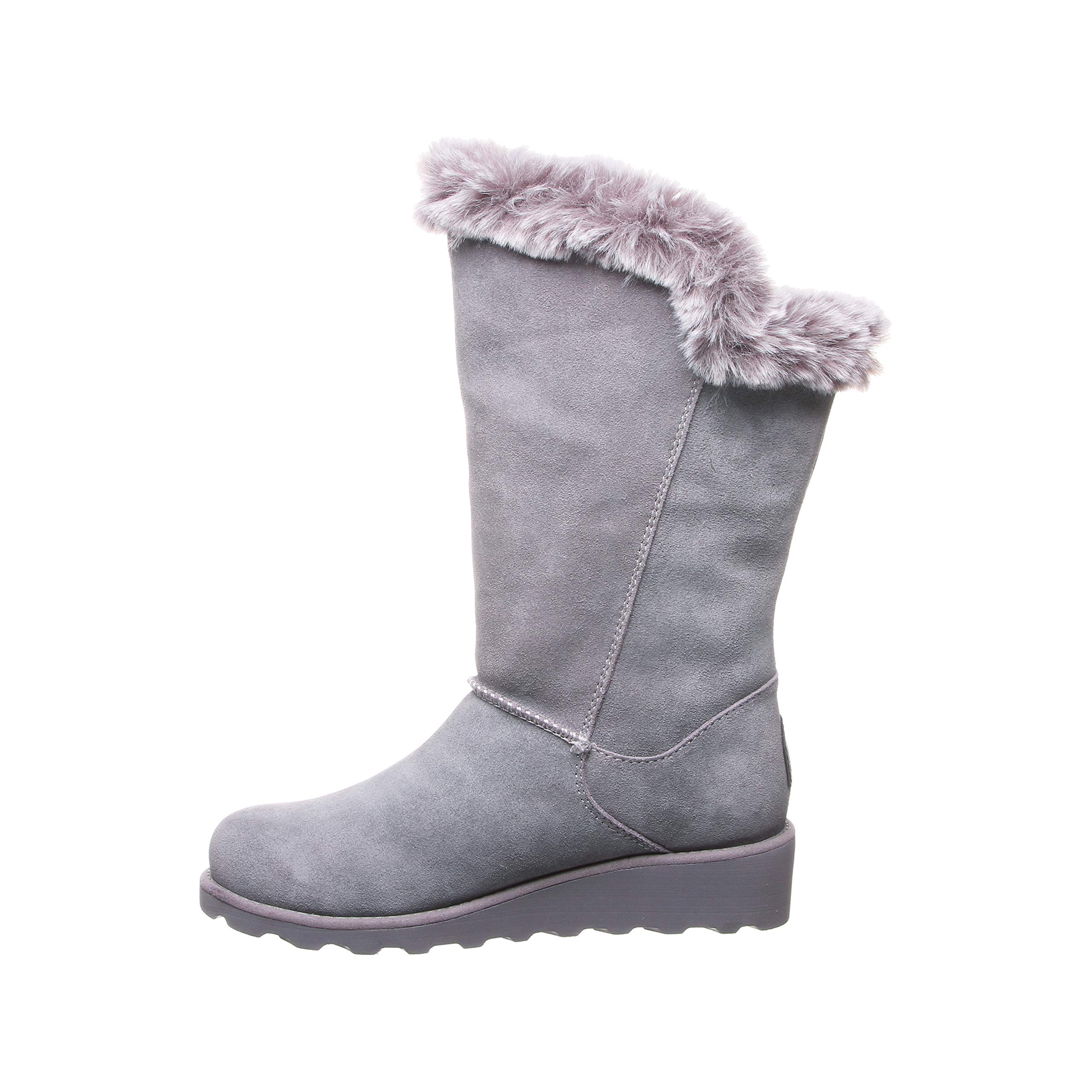 BEARPAW Women's Genevieve Suede Slip-On Winter Boots - Comfortable Ankle Boots for Women in Multiple Colors | Perfect for Casual Outfits, Snow Days & Winter Adventures