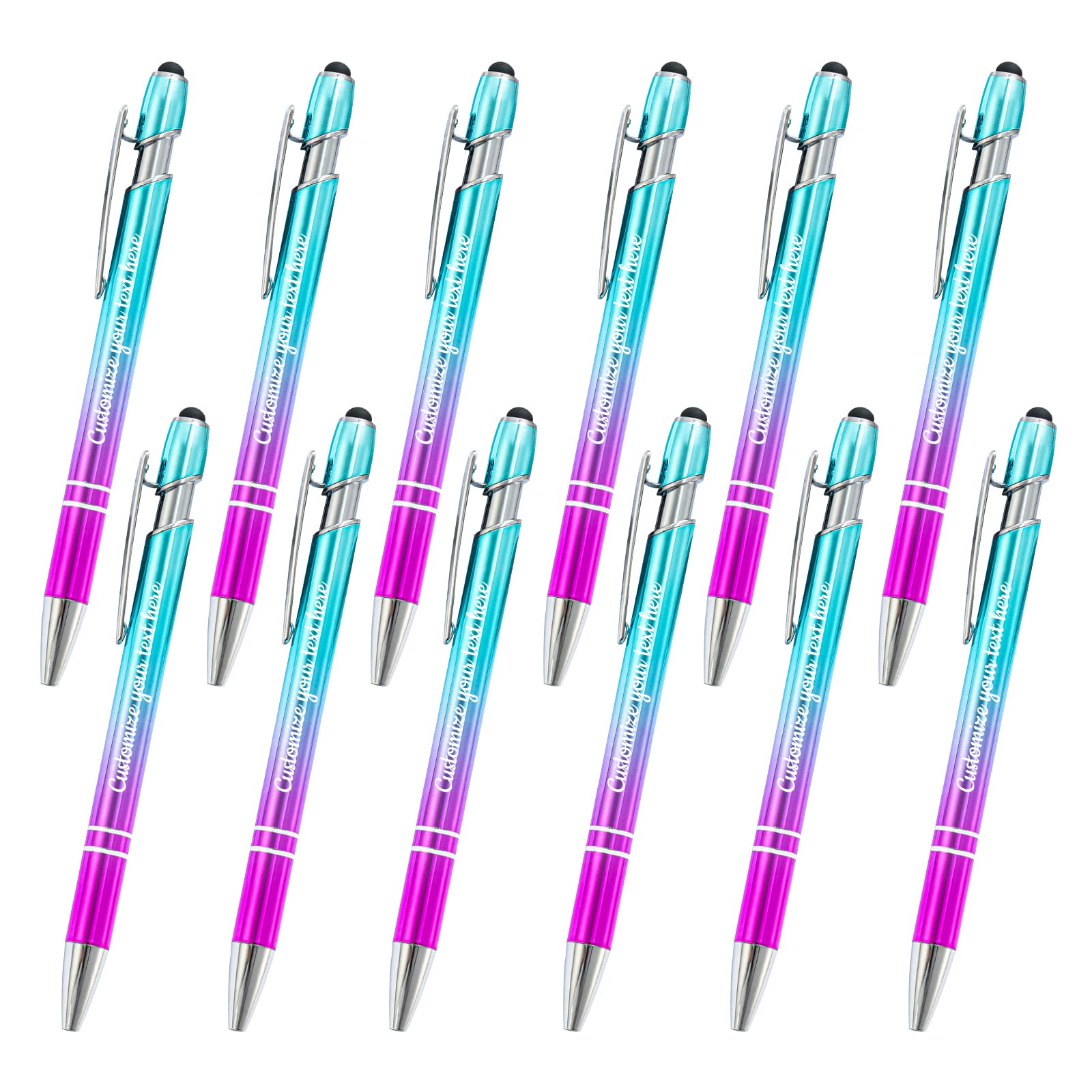 Custom Printed Name Pens with Stylus - 300 Pcs Bulk Personalized Pens with Black Ink, Logo or Message Imprinting - Ideal for Corporate Gifts, Promotional Events & Office Supplies (Great for Business Branding, Trade Shows & Employee Appreciation)