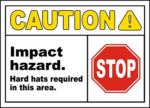 Vinyl Safety and Warning Stickers Bundle - Hard Hats Required in This Area Signs (3-10 Pack, 3.5