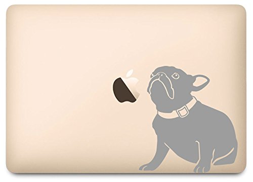Silver French Bulldog Sitting Decal Sticker for 12 Inch Laptop - Cute Pet Laptop Skin for MacBook, Chromebook, PC - Perfect for Office, School & Travel
