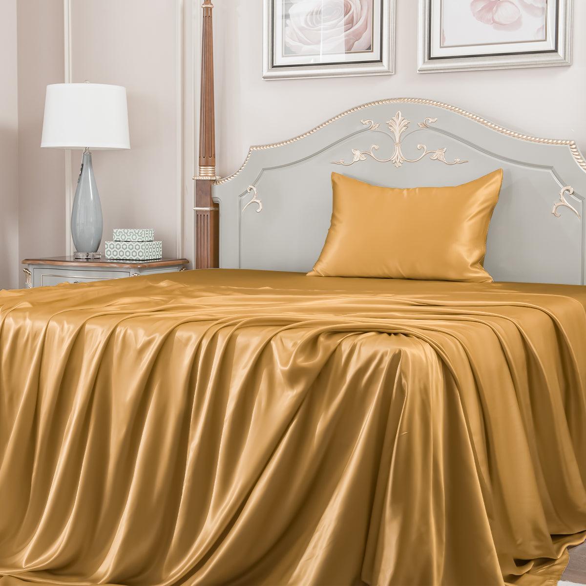 23mm 6A+ 100% Mulberry Silk Flat Sheet Set - 3 Piece Luxury Bedding for Soft & Breathable Sleep - Perfect for Master Bedroom, Guest Room & Hotel Use