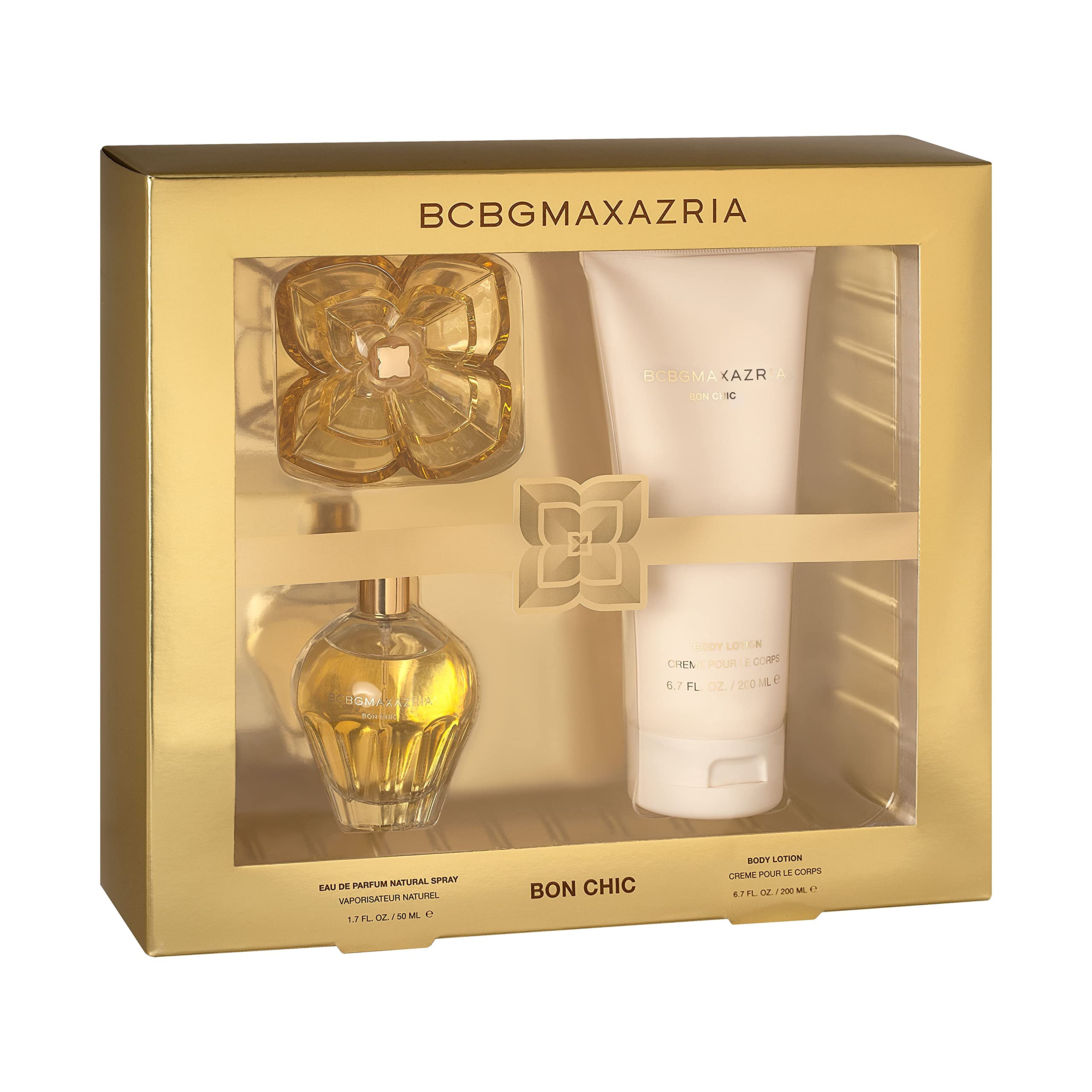 BCBG Maxazria Bon Chic Women's Perfume Gift Set - 2 Piece Eau de Parfum Spray (50ml) & Body Lotion (200ml) | Luxury Fragrance for Date Night, Parties & Special Occasions