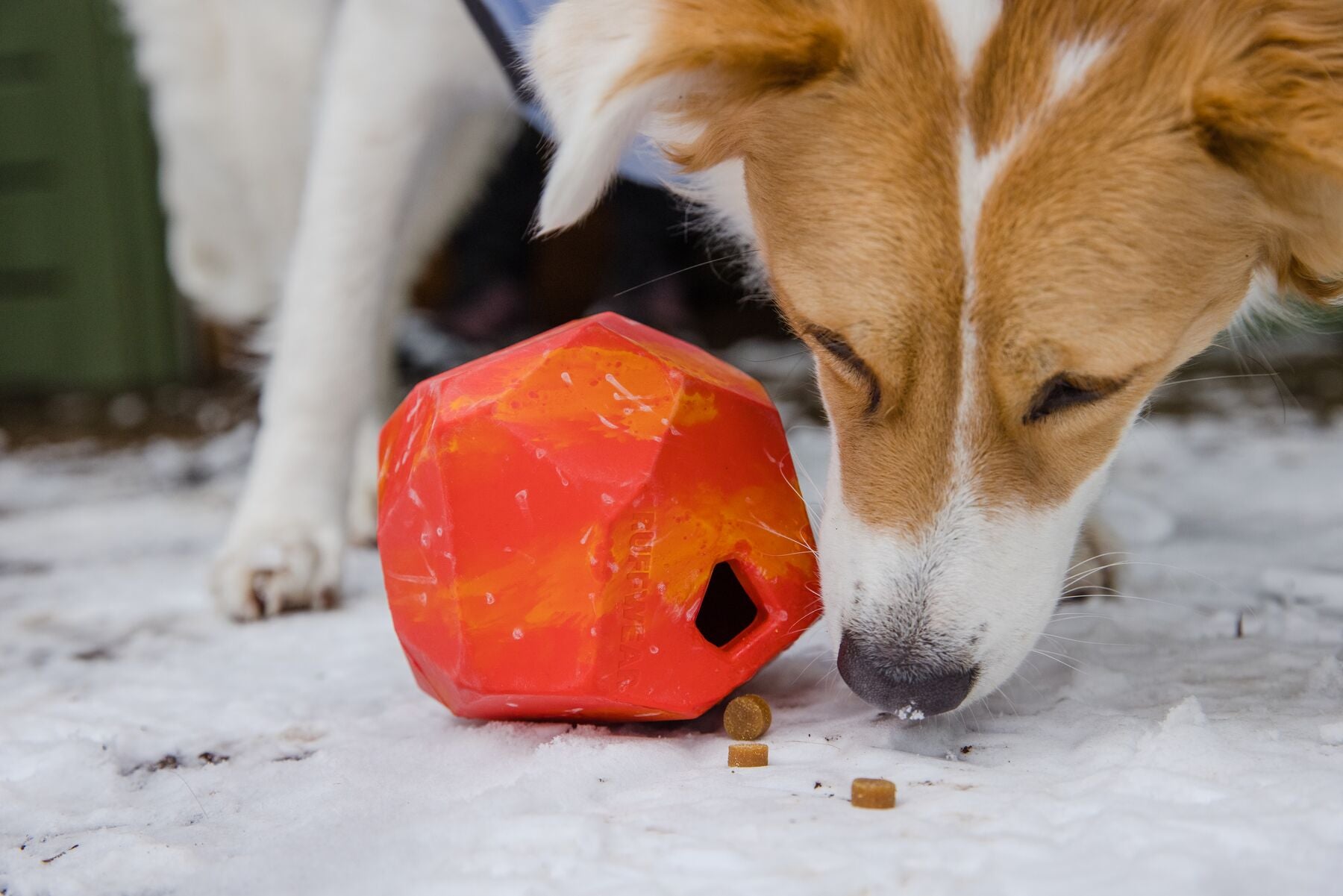 Ruffwear® Gnawt a Rock® Red Sumac Dog Treat Dispenser - Durable Chew Toy for Aggressive Chewers, Interactive Food Puzzle for Mental Stimulation - Perfect for Hiking, Camping, and Outdoor Adventures