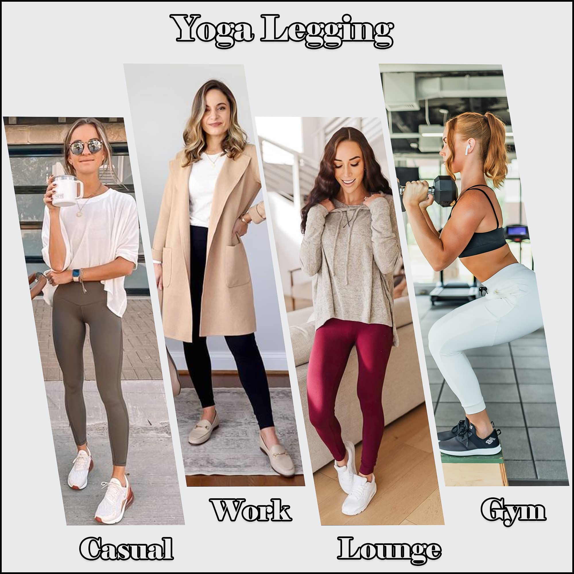 Love My Fashions® Women's High Waisted Yoga Pants - Tummy Control Workout Leggings with Pockets, Stretchy Gym Sports Pants for Running, Training & Everyday Wear