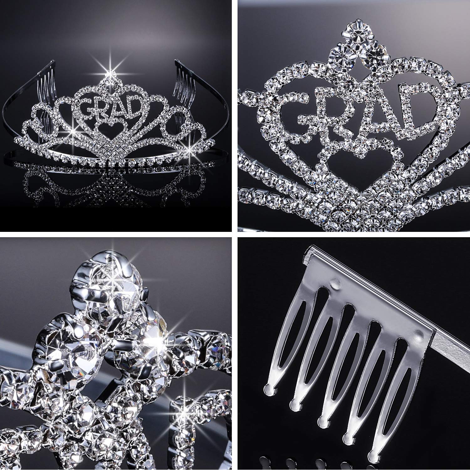 Chinco 2025 Graduation Party Supplies Kit - Glitter Metal Graduation Crown Tiara & Sash Set - Perfect Graduation Decorations & Party Favors - Ideal for High School/College Graduation Ceremonies & Photo Shoots (White 'I'm Done')
