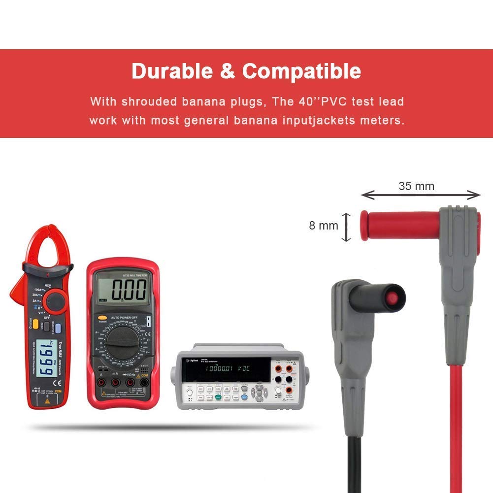 TKDMR 6 Pack Automotive Wire Piercing Probe Kit - Copper Back Probe Pins with Screw Thread for 4mm Banana Test Cables (Black & Red) - Perfect for Car Electrical Diagnostics & Circuit Testing